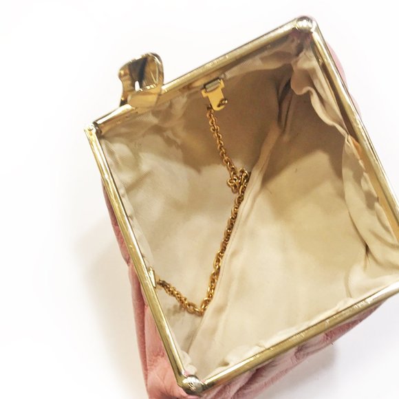 Vintage Etra 1960's Pink Genuine Pebbled Leather Clutch - Picture 8 of 12